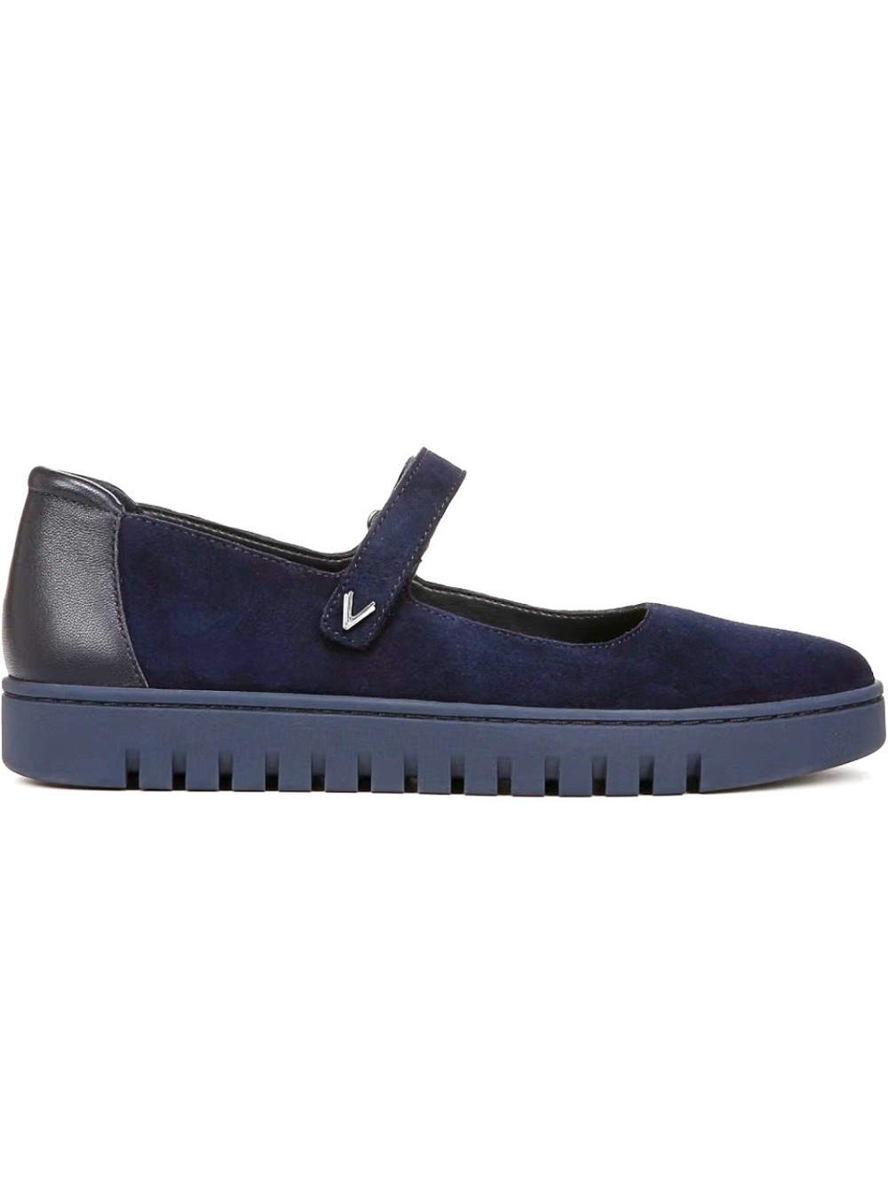 Vionic Navy Suede Mary Jane Flats with Strap